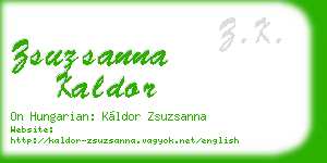zsuzsanna kaldor business card